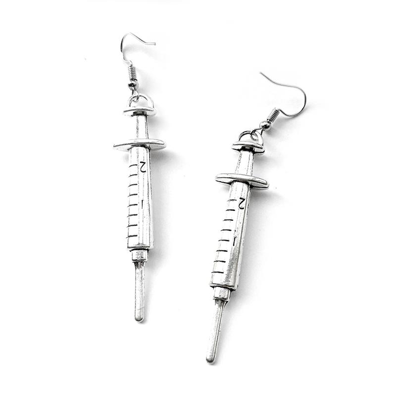 Earrings For Women Fashion Punk Handcuffs Blade Gun Drop Earrings Simple Cool Cute Jewelry Custom Handmade Girls Gift Banknote