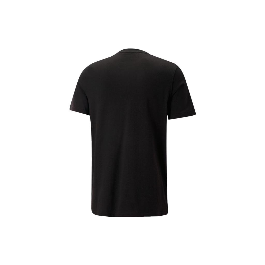 Puma Basketball Letter Print Round Neck Short Sleeve T-Shirt Men Tops Black 538598-01