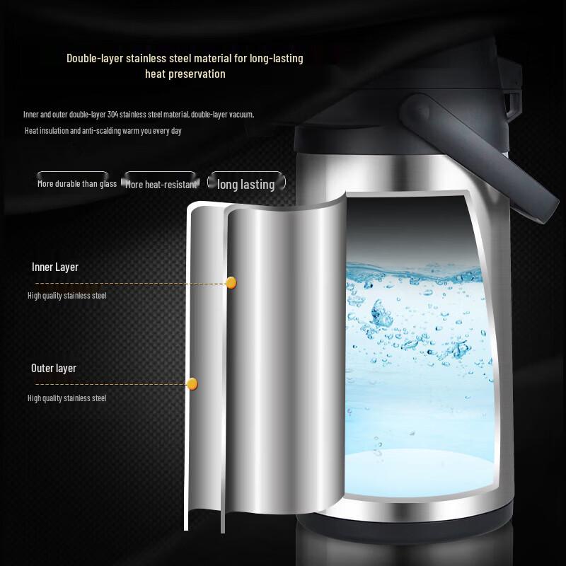Tianxi 1.3L Stainless Steel Air Pressure Thermos Pot