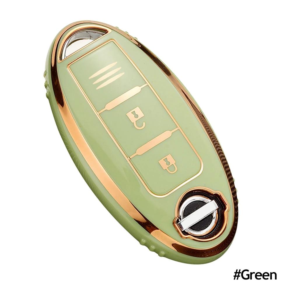 

Модный чехол для ключей из ТПУ, брелок для Nissan Qashqai X-Trail T32 T31 Juke J10 J11 Kicks Tiida Pathfinder Note для Infiniti зелёный