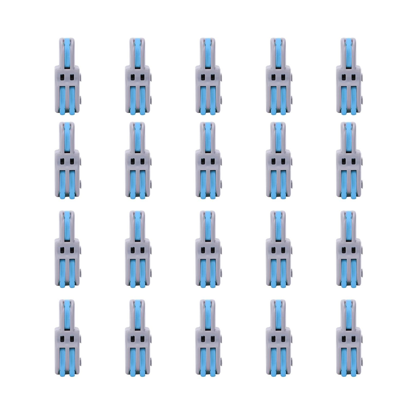 

20Pcs Quick Terminal Block 1 in 2 out Wire Connector TShape PushType Wiring Splitter SPLF12A(Blue )
