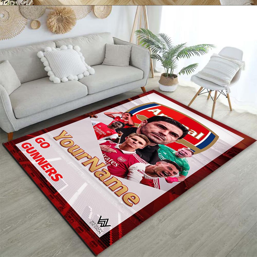 Arsenal Customized Name Floor Rug Office Rug Perfect for Playrooms Kitchen Outdoor Foyer Antislip Carpet Anime Office Decor Perfect Gift for Women/Men