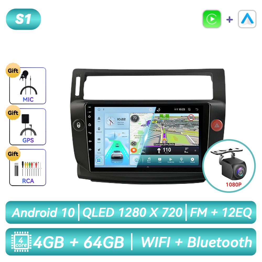 For CITROEN C4 C-Triomphe C-Quatre 2004 - 2011 Android Car Radio Multimedia Video Player Navigation GPS Carplay Touch Screen Auto Stereo
