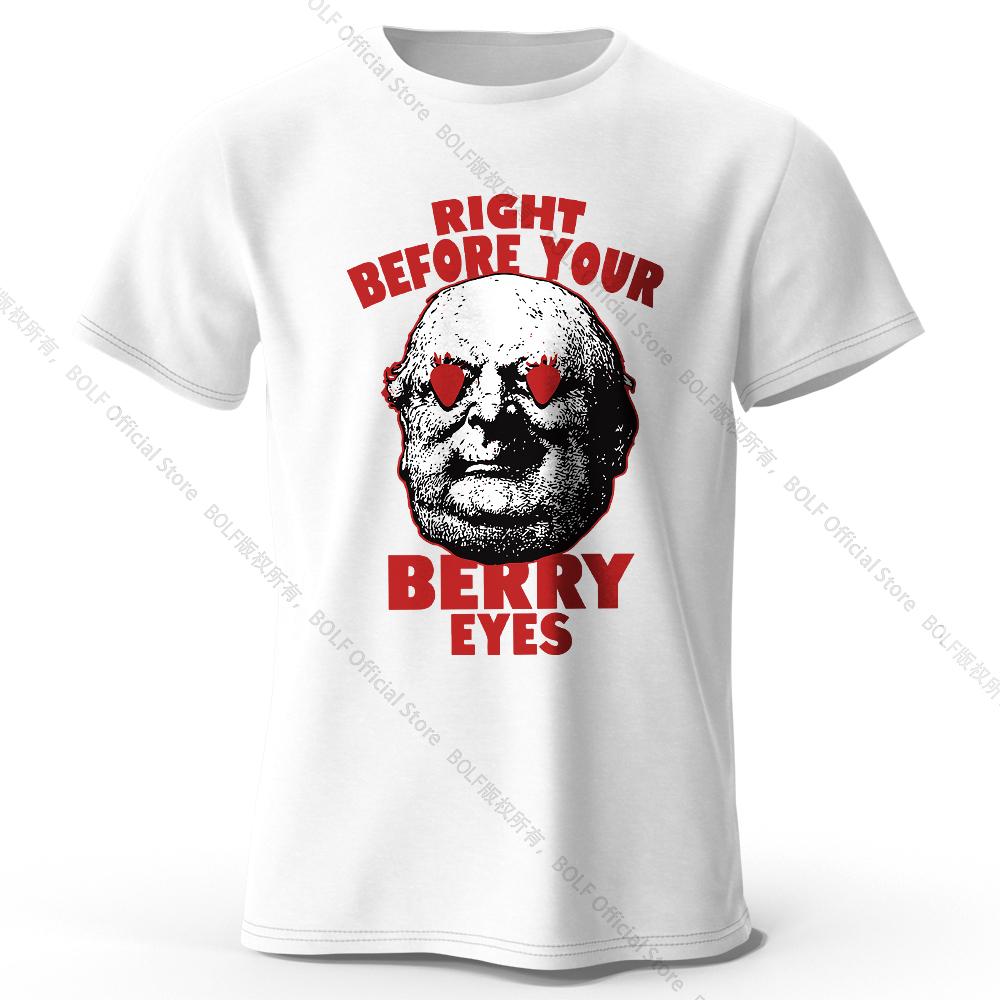Herr T-shirt med tryck 'Men's Right Before Your Berry Eyes' 100% Bomull Oversize Frukt Ordvits Grafiska T-shirts för Kvinnor Sommartoppar Streetwear