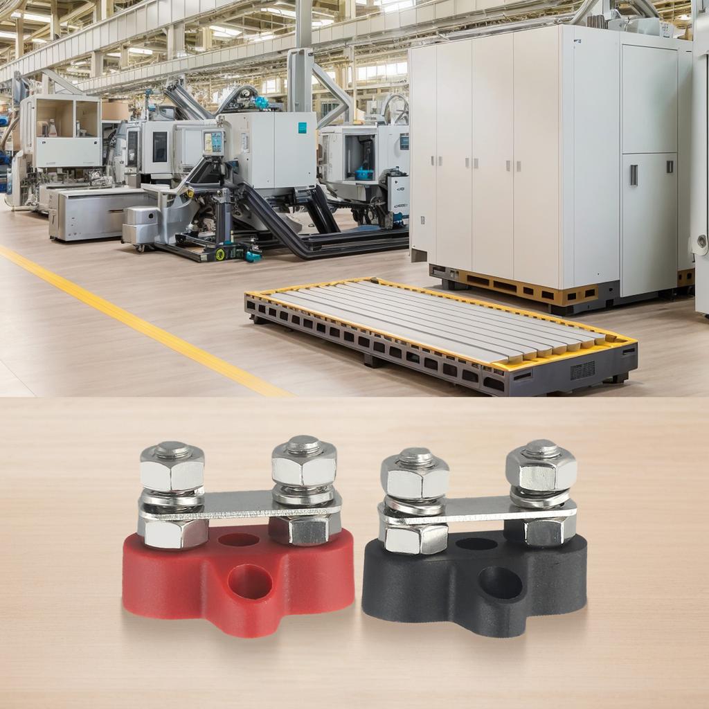 Power Connection Battery Terminal Block 12-48V Battery Connector Intuitive Color-Coded Design Iron Fixing Screw