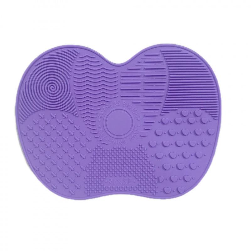 Silicone Apple-Shaped Makeup Brush Cleaning Pad with Suction Cups