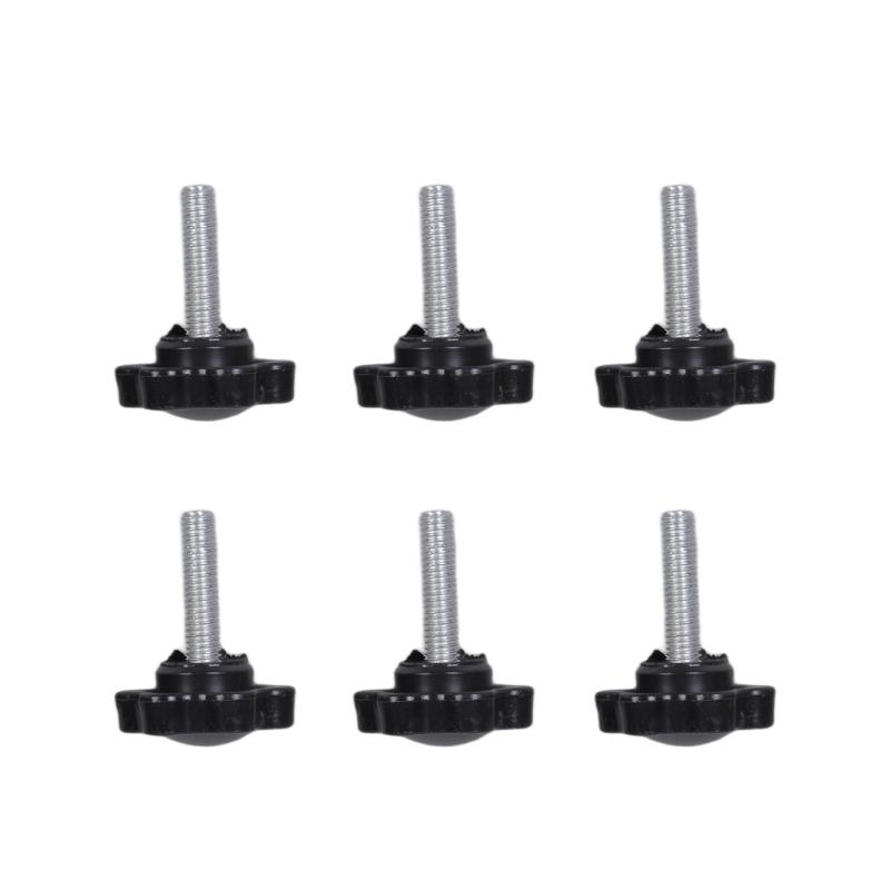 6Pcs Industrial Screws Ergonomic Knob Plastic Tighten Bolt Knob Hexagonal Head Handle Hand Screw Plastic Tighten Bolt