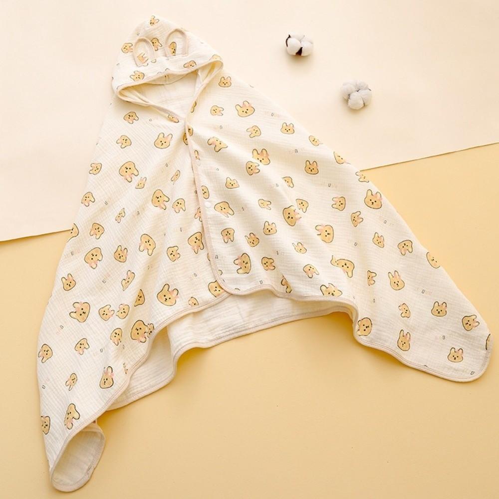 Bear Printed Pure Cotton Gauze Soft Texture Baby Swaddle Cloth Gauze Cover Blanket Children's Bath