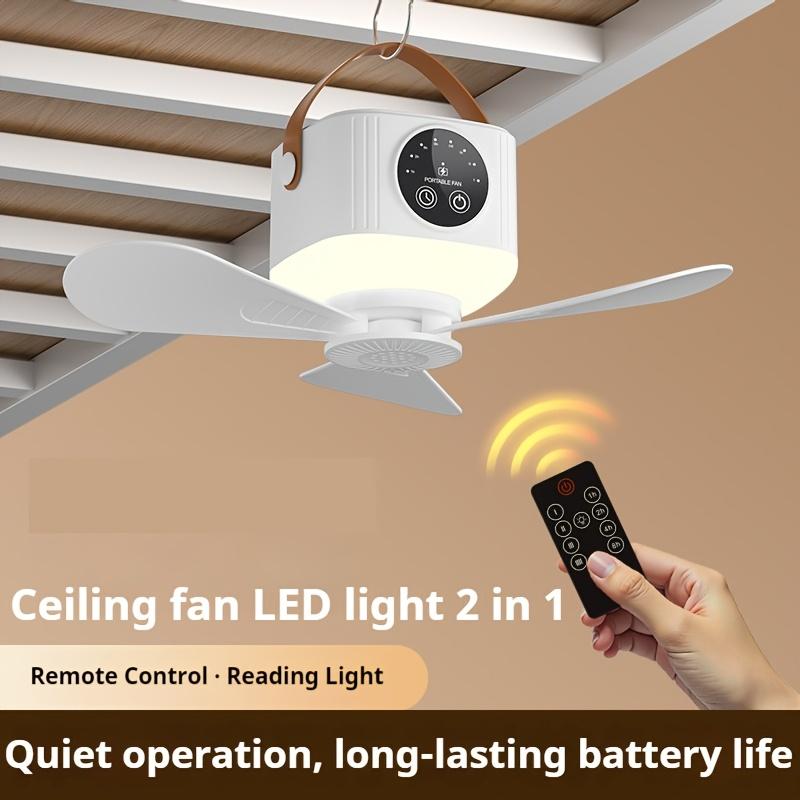 Portable Ceiling Fan Mini USB Camping Tent Fans Light with Remote Smart Timingr 4 Adjustable Wind Speeds for Outdoor Dorm, Tent Fan, Outdoor Cooling