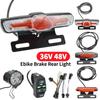 LED Ebike Brake Rear Light High-Brightness Brake Warning Light Energy Saving Easy Installation for 36V 48V Electric Bike