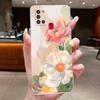 For Samsung Galaxy A21s Phone Case SM- A217F Capa Flower Butterfly Protective Thin Cases Transparent Soft Silicone TPU Cover