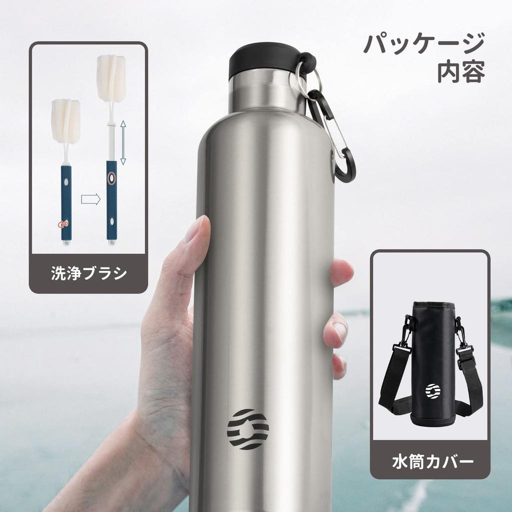 FJbottle 1 Liter Vacuum Insulated Stainless Steel Water Second for Direct Sports Includes Water Bottle Cover and Cleaning Suitable for and Children