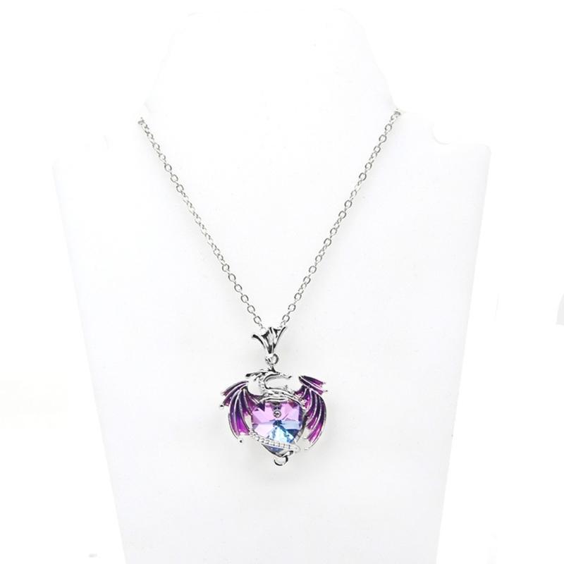 

Ожерелье с летающим драконом, очаровательное ожерелье на ключице с кристаллами, ювелирные изделия, подарки для женщин и мужчин, красочное ожерелье с подвеской, подарки 1