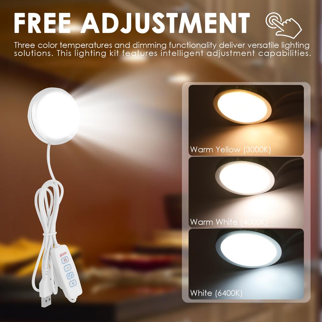 5Pcs 5V LED Lamp For Bambu Lab Led Lamp Kit Adjustable Light Kit Led Light Parts Hardware DIY Model white /cold/warm light