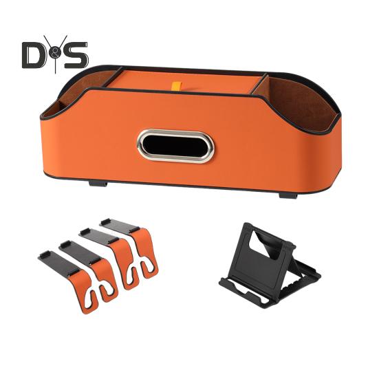 

Багатофункціональна коробка для зберігання на спинці автомобільного сидіння з тримачем для пляшок великої місткості Універсальна коробка для паперових серветок з гачками, яка легко встановлюється 1pc помаранчевий