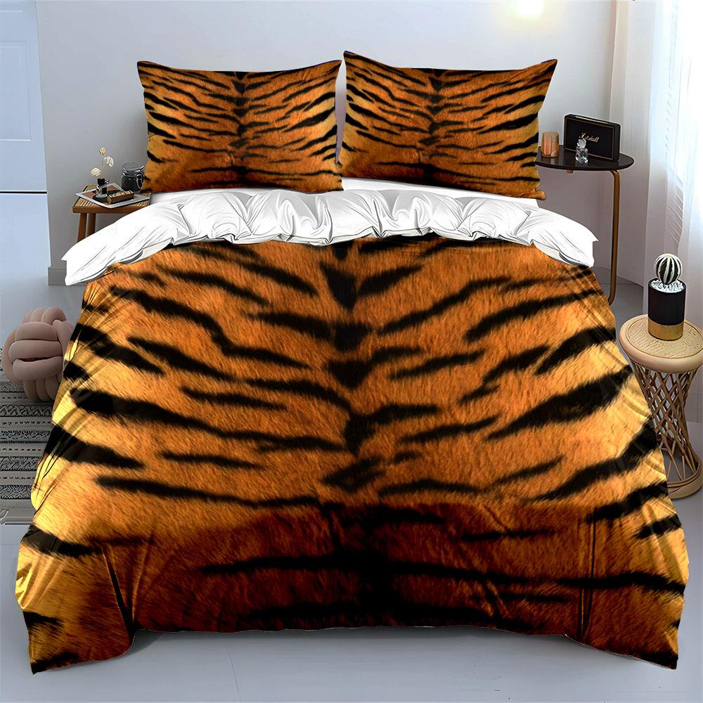 Wild Tiger Print Decor Set Multiple Sizes Kid'S And Adults' Bedroom Exquisite 3Pc Bedding Set, Gift