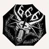 Devilish Design: Baphomet with Inverted Cross Circular StickerUmbrella, Portable 3-Fold Umbrella for Men & Women,Christmas Gift ES207