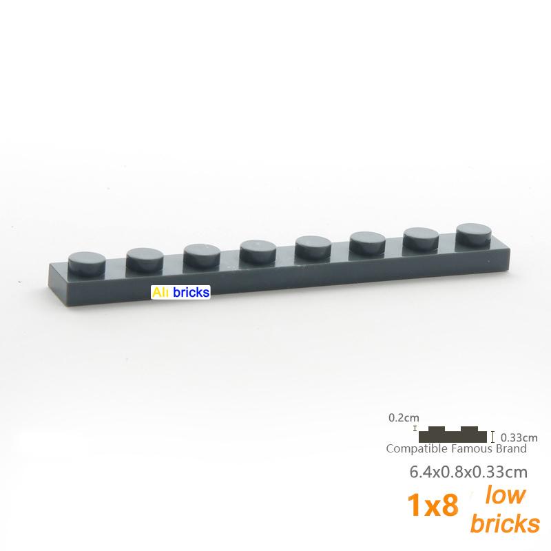 Non-Toxic 120Pcs Bulk Building Blocks Thin Figures Bricks 1X8 Dots 12Color Educational Creative Size Compatible With 3460 Toy For Children