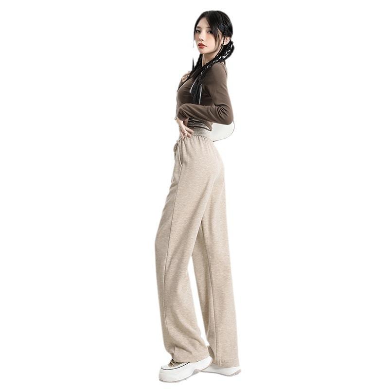 Wide-leg Pants for Women In Spring High Waist Draped Straight Floor Wide-leg Casual Pants for Women In Spring Glutinous Rice Pants
