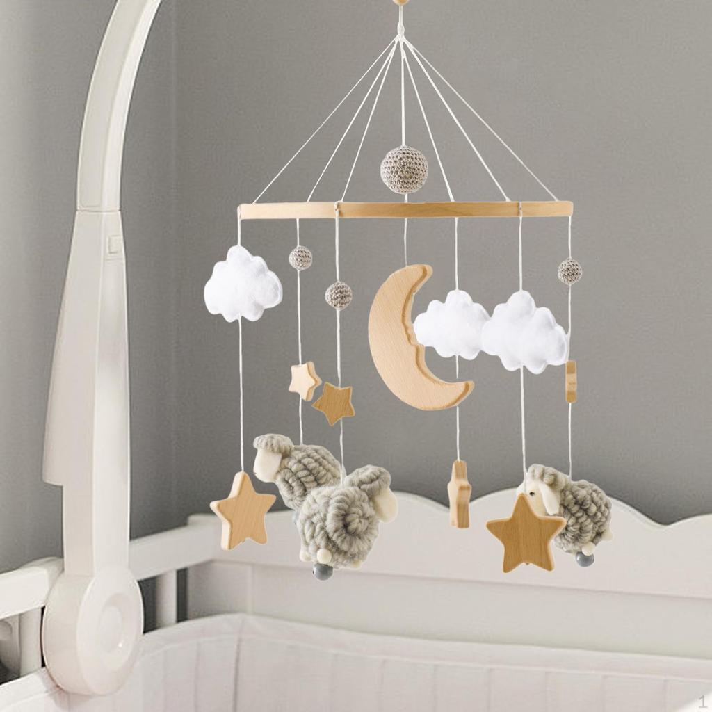 Crib Mobile Felt Hanging Decoration Early Development Nursery Decor Newborn Rattles Bed Bell Toy for