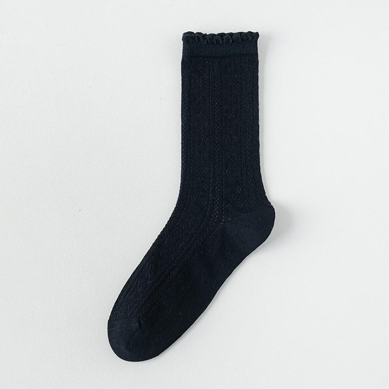 Female Summer Thin Breathable Mesh Boneless Loose Mouth In The Tube Stack Socks