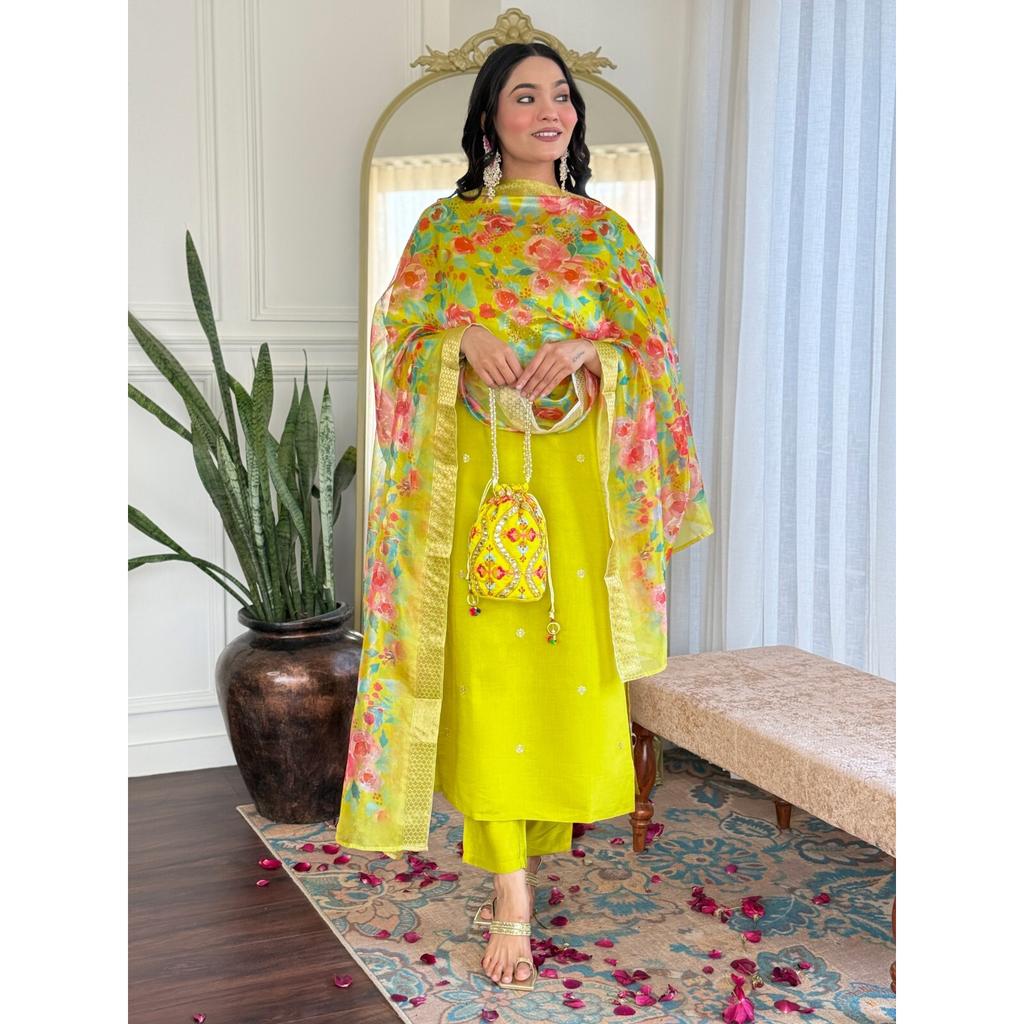 Designer Bollywood Ethnic Kurta Pant Set Indian Women Wedding Wear Kurti Set VU-2145