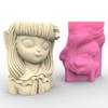 Geometric Little Girl Gypsum Silicone Molds Storage Box Mold for Making Succulent Plant Pot Flower Pot Pen Holder