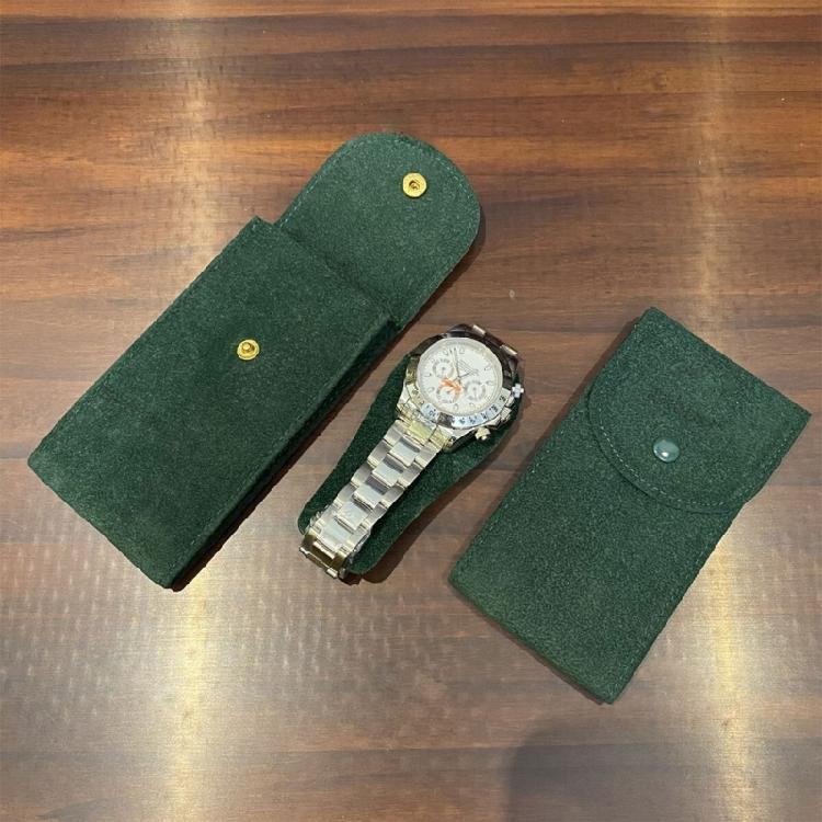 Velvets Watch Travel Bag with Button Closure Secure Storage Pocket for Watches Jewelry Container for Men and Women