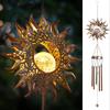 Outdoor Hanging Solar Lights Waterproof Aeolian Bells Moon  LED Solar Wind Chimes  Holiday Party