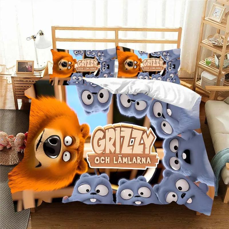3D G-Grizzy And The Lemmings Bedding Set Duvet Cover Comforter Bed Single Twin Full Queen Youth Kids Girl Boys Gift Bed Sheets