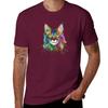 Splash Maine coon Cat TShirt vintage sweat korean fashion summer top workout shirts for men 2025 new model
