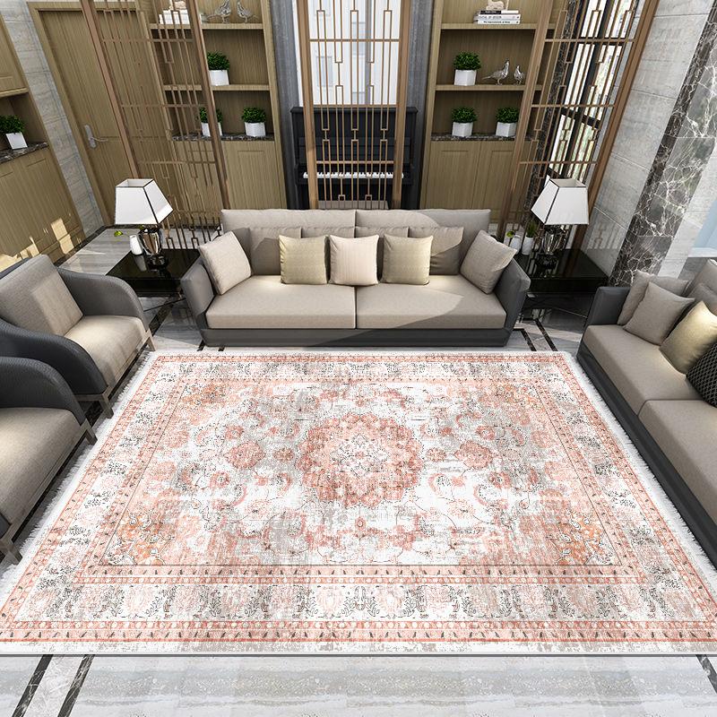 European Living Room Rugs Light Luxury Washable Bedroom Large Size Carpet Home Decoration Gorgeous Soft Fluff Non-slip Floor Mat