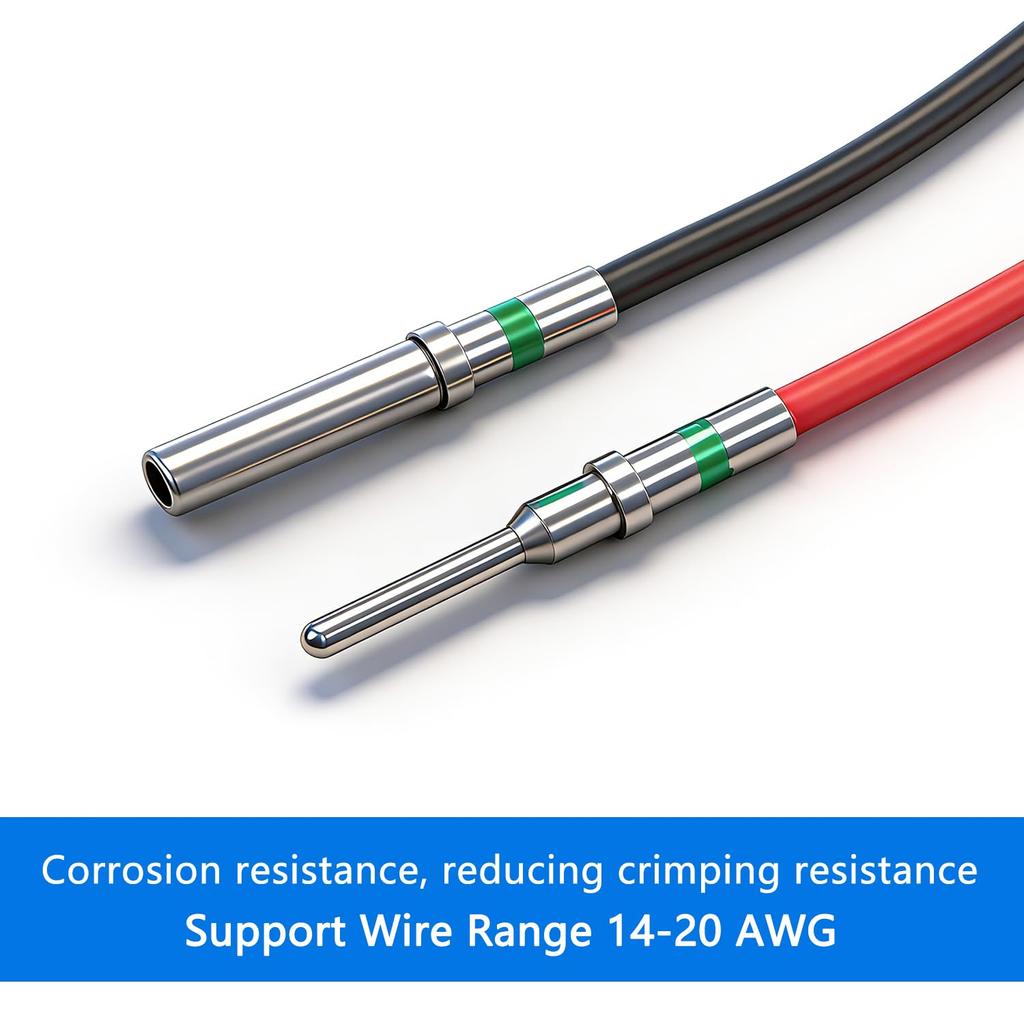 30 Pairs (60PCS) DT P Contact Size 16 Male Female Terminals, DT Connector/Terminal Kit for Deutsch Connector 14-20 AWG Wire Gauge