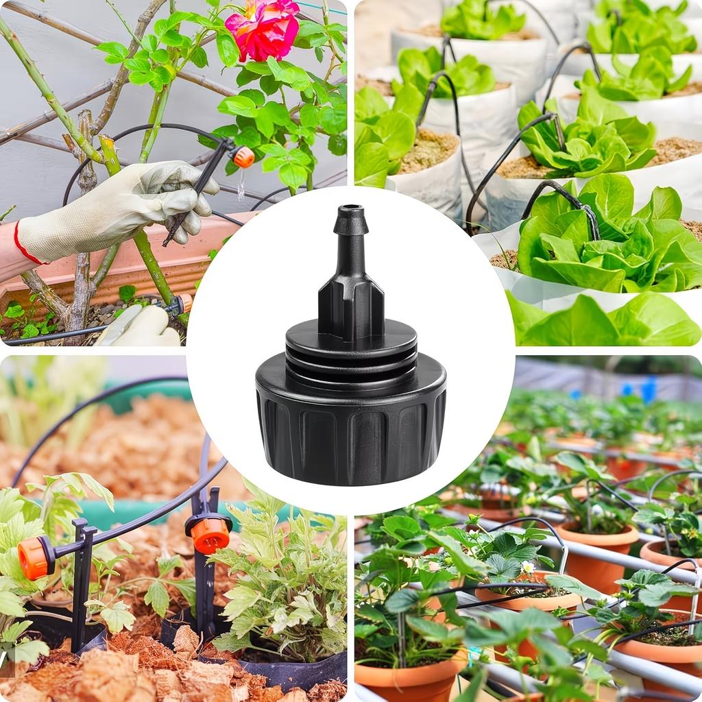 6pcs Heavy-Duty Leak-Proof Hose Connector 3/4" To 1/4" Barb Drip Irrigation Adapter For Garden Tap Compatible With US/EU Faucets