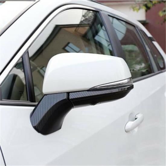 Carbon Fiber Rearview Side Mirror Strip Cover Trim For Toyota Highlander 2021-24