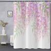 Blossom Shower Curtains for Bathroom Floral Shower Curtain with Hooks Waterproof Polyester Fabric (Purple Flower, 72" L X 72" W)
