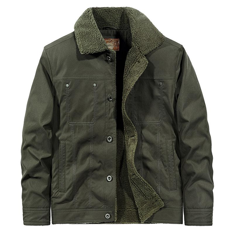 Ny Höst- och Vinter Herr Casual Kappa med Lös Krage, Stor Storlek Herr Mode Fleecekappa