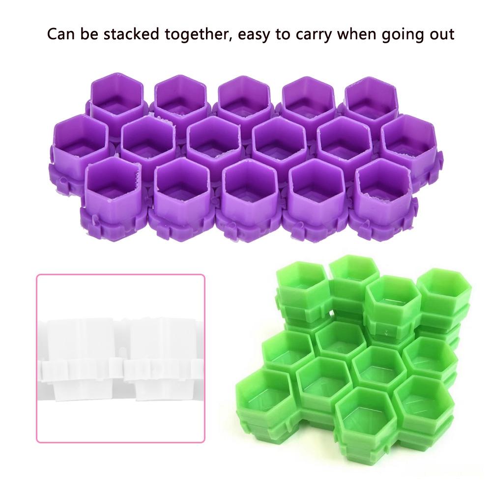 200Pcs Tattoo Ink Cups Honeycomb Shape Pigment Holder Cups Permanent Makeup Supplies Purple