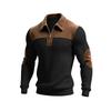 Men's Color Block Half Zip Knit Sweater Casual Pullover