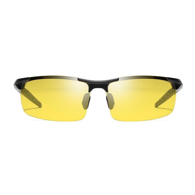 High Quality Aluminum Magnesium Night Vision Glasses Men Yellow Lenses Uv400 Sunglasses Day And Night Driving Eyewear