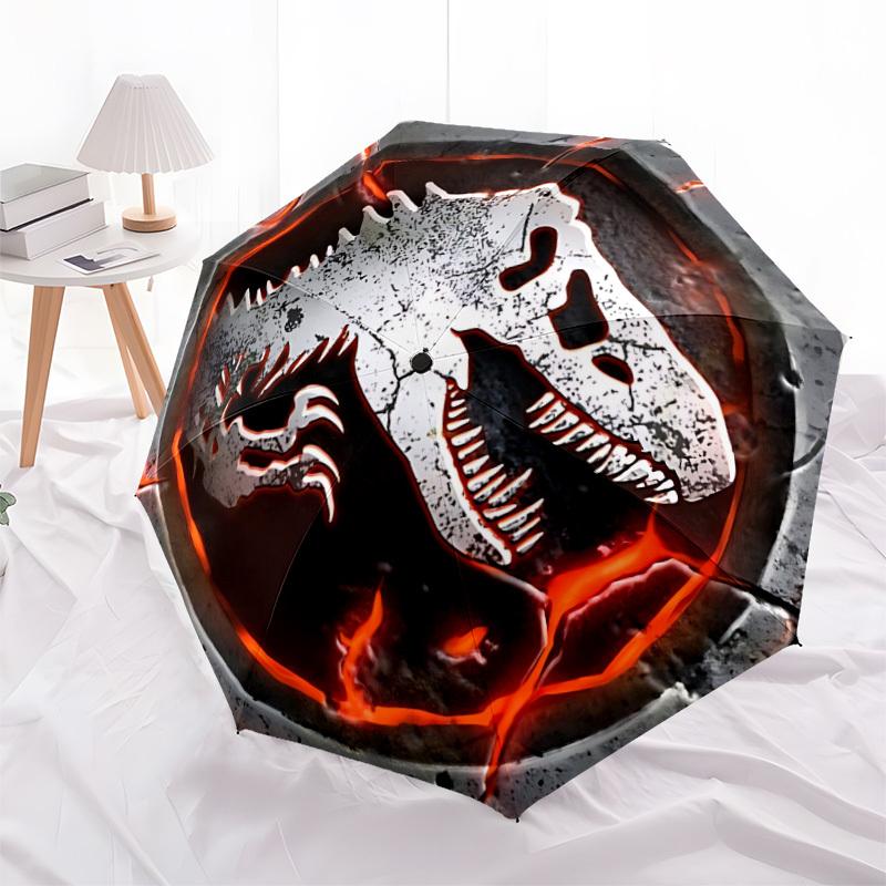 1pc Dinosaur Automatic Folding Umbrella - Compact 8-Rib Design, Durable Plastic & Iron, Perfect Gift for Friends & Family,  yy250923031