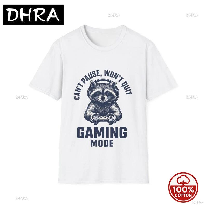 Funny Raccoon Gamer TShirt Cant Pause Wont Quit  Animal Gaming Gift for Him Tees StateUnisext Soft Printed Clothing TShirt S