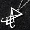Creative Satan Symbol Necklace Hip Hop Punk Devil Jewelry Sigil of Lucifer Necklace Stainless Steel Pendant Chain