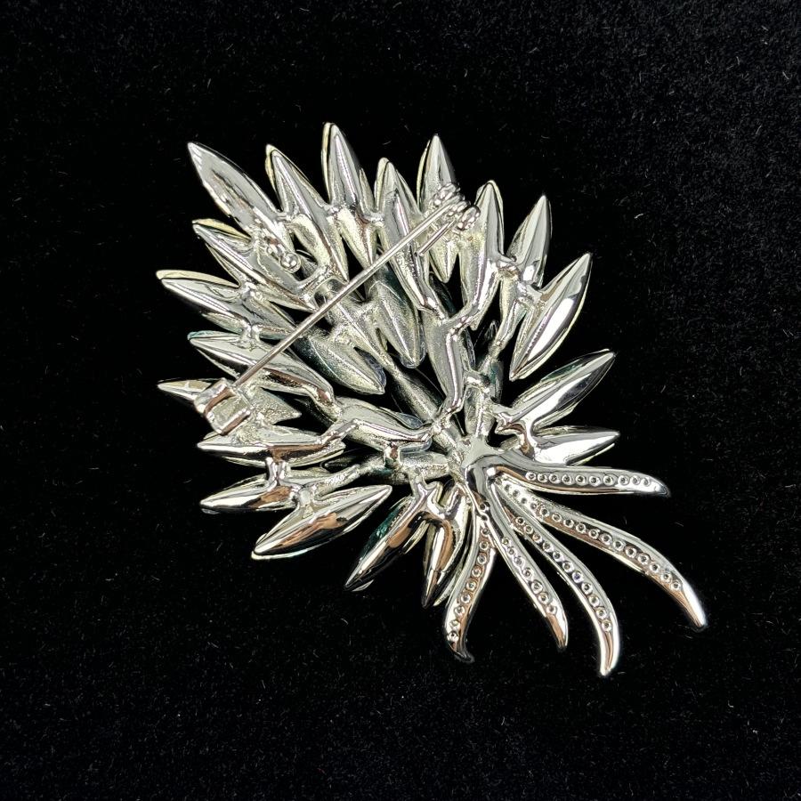 Blå Gradient Blombrosch för Damer Glittrande Kristall Strass Broschnål Elegant Dam Slagstift Smycke Gåva