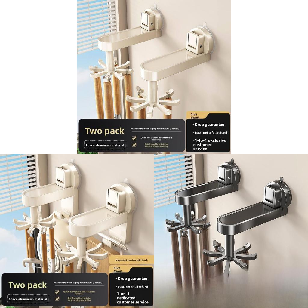 Aluminum Wall Mount Kitchen Hooks With Strong Suction For Utensil Storage