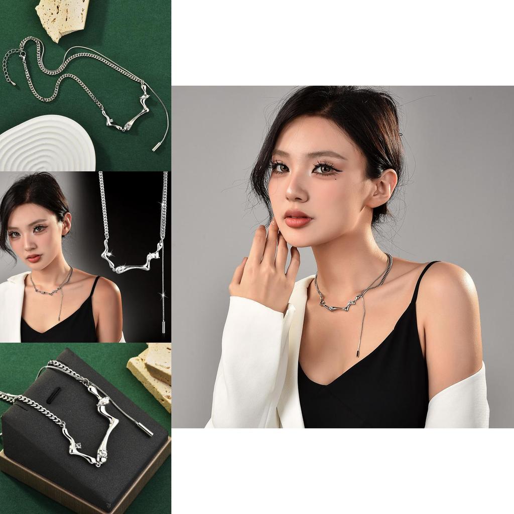 Elegant And Fashionable Layered Pendant Necklace With Polished Finish And Geometric Features Women For