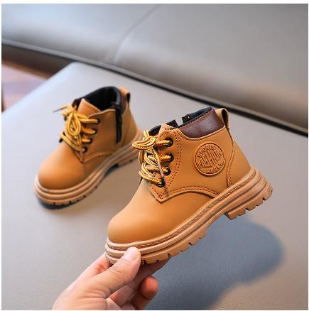 Children Winter PU Leather Waterproof Plush Boots Girls Snow Boots Children Trend Fashion Kids Warm Boots Boys Cotton Shoes Kids
