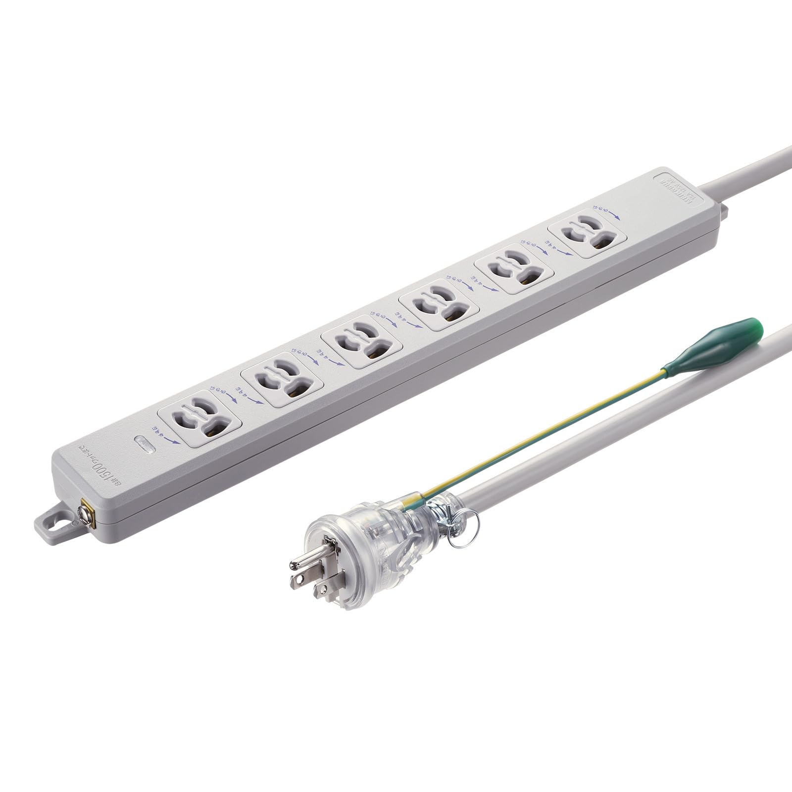 

Sanwa Supply TAP-PP36-5 Power Strip with Pop-in Plugs (2P & 3P, 6 Outlets, 5m)