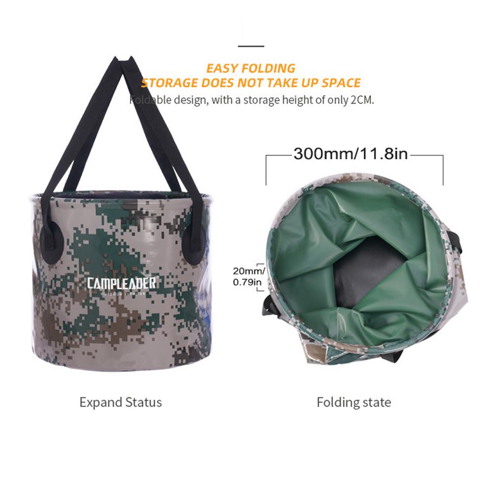 Secchio Pieghevole da Pesca Camper 20L 5.28 Galloni Secchio Pieghevole Portatile Lavabo da Campeggio