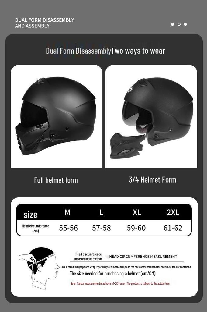 3C Certified Retro Full Face Electric Motorcycle Helmet for Men & Women – All-Season Scorpion, Third Generation Half Helmet Combo